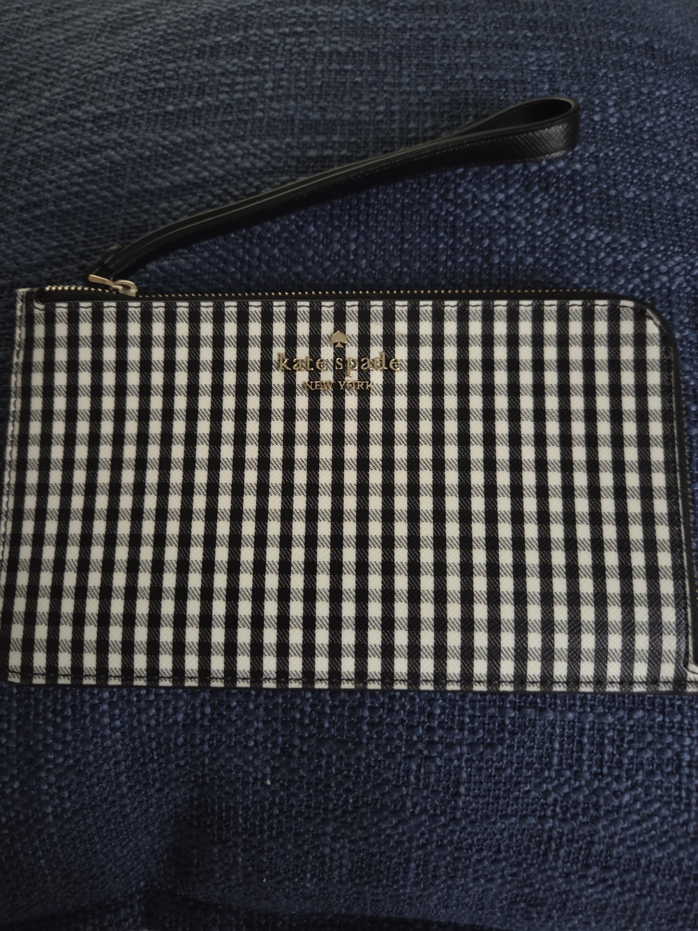 Kate Spade Black & White Gingham Wristlet